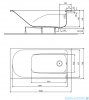 Koło Comfort Plus Wanna prostokątna 150x75cm bez uchwytów rysunek techniczny